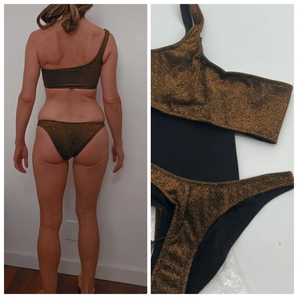 TRIANGL Melrose gold honey sparkle lurex  Bikini Set photo sample s - Picture 4 of 6